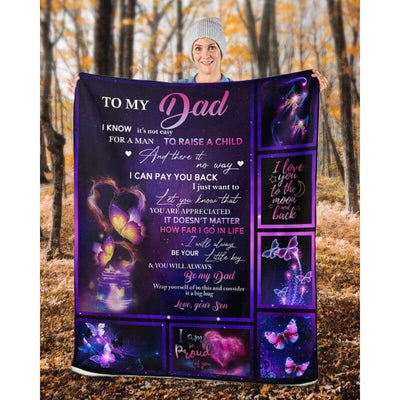 To My Dad - From Son - Butterflyblanket - A315 - Premium Blanket