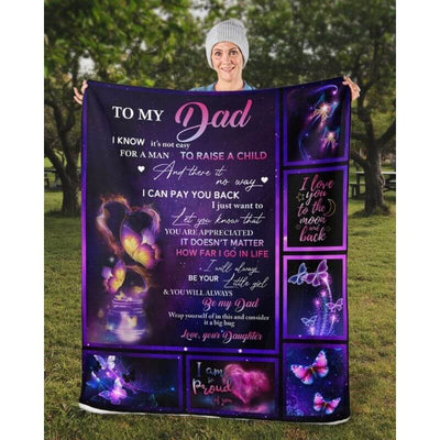 To My Dad - From Daughter - Butterflyblanket - A315 - Premium Blanket