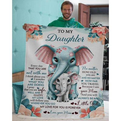 To My Daughter - From Mom - Elephantblanket - A335 - Premium Blanket