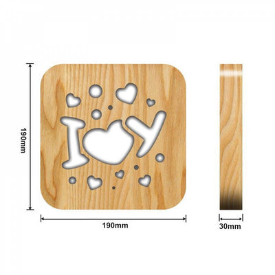 I Love You Wooden Decorative Light