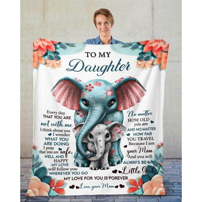To My Daughter - From Mom - Elephantblanket - A335 - Premium Blanket