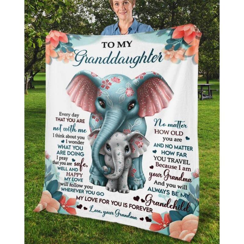 To My Granddaughter - From Grandma - Elephantblanket - A335 - Premium Blanket