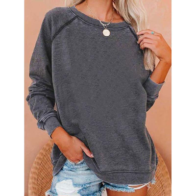 All-match solid color sweatshirt
