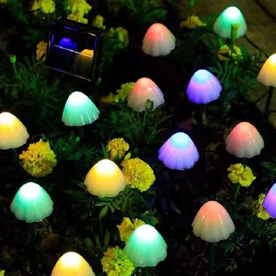 Outdoor Solar LED Mushroom Lights Patio String Lights