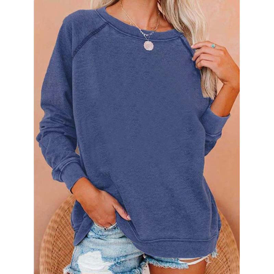 All-match solid color sweatshirt