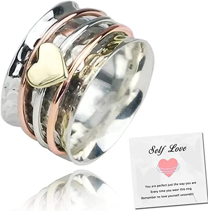 Self Love Spinner Heart Ring