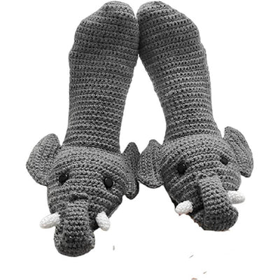 Novelty Knitted Warm Elephant Floor Socks for Men and Women