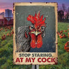 Chicken Stop Staring At My Cocker Vintage Home Decor, Room Decor Metal Sign