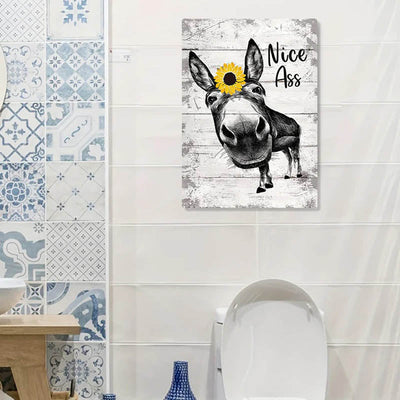 Funny Donkey Sunflower Metal Sign Unique Gifts For Home