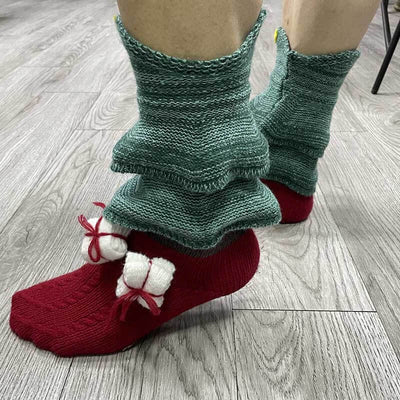 Christmas Tree Knitted Warm 3D Floor Socks