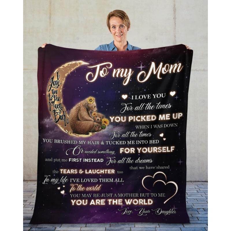 To My Mom - From Daughter - BearBlanket - A320 - Premium Blanket