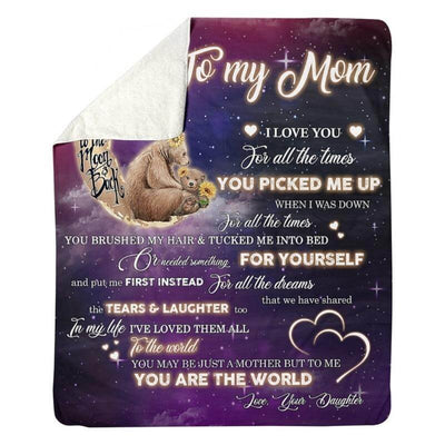 To My Mom - From Daughter - BearBlanket - A320 - Premium Blanket