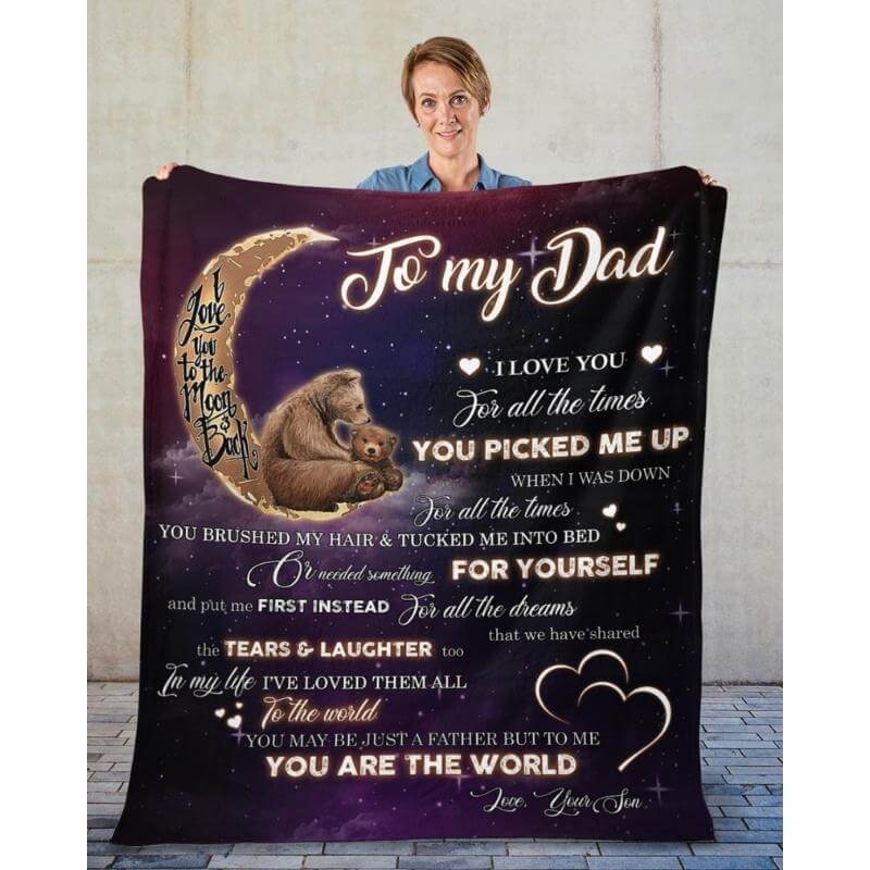 To My Dad - From Son - BearBlanket - A320 - Premium Blanket