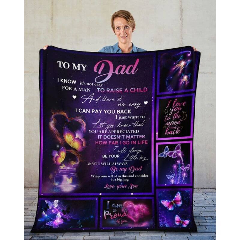 To My Dad - From Son - Butterflyblanket - A315 - Premium Blanket