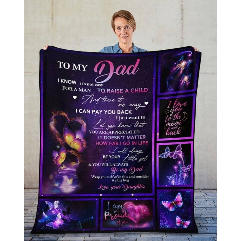 To My Dad - From Daughter - Butterflyblanket - A315 - Premium Blanket