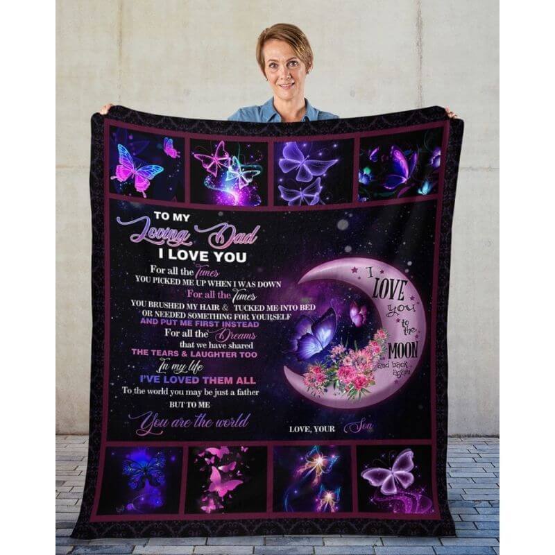 To My Dad - From Son - Butterfly A316 - Premium Blanket