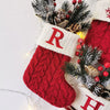 Red Knit Alphabet Christmas Stocking