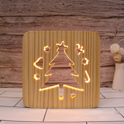 Christmas Tree Wooden Decorative Light