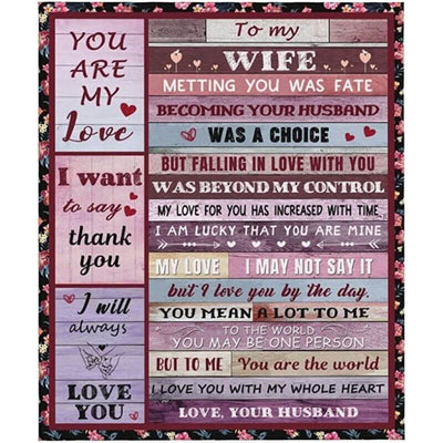 To My Wife - From Husband - B164 - Premium Blanket