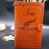 Dad To Son - Enjoy The Ride - Engraved Leather Journal Notebook