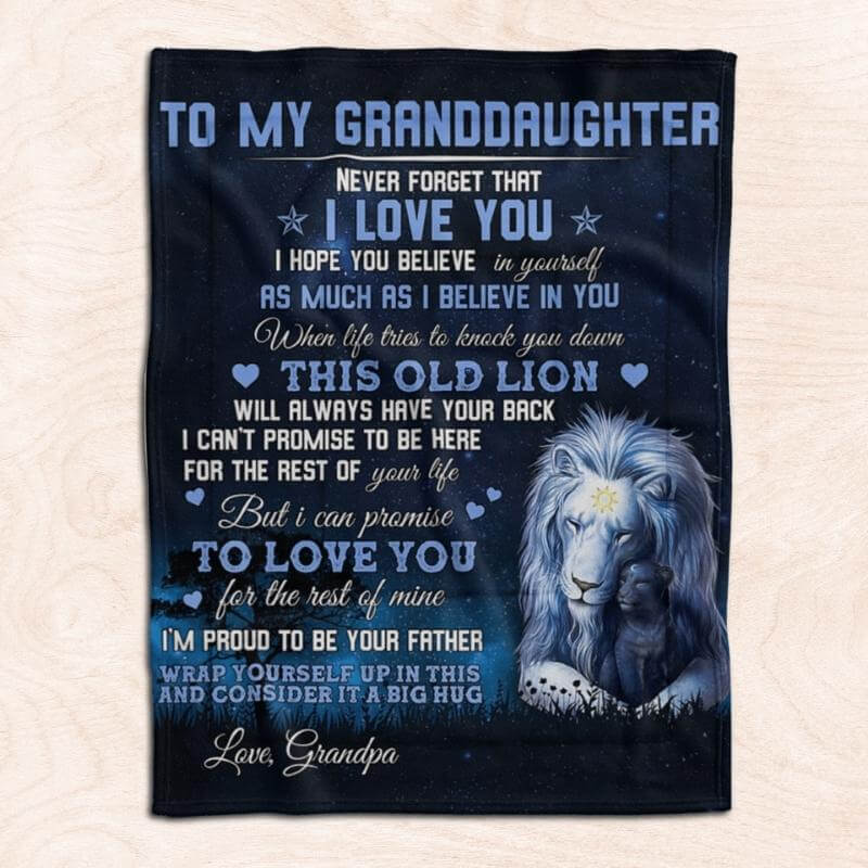 To My Granddaughter - From Grandpa - LionBlanket - F008 - Premium Blanket