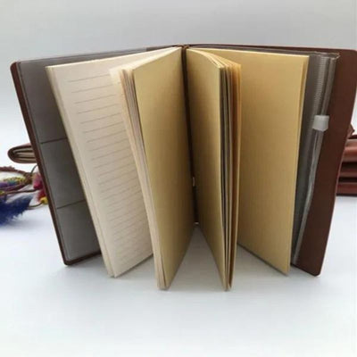 Grandpa To Grandson - Enjoy The Ride - Engraved Leather Journal Notebook