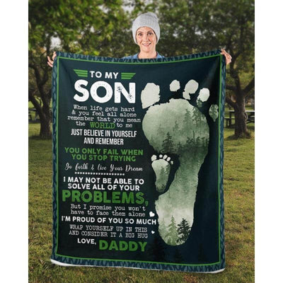 To My Son - From Dad - Footprintblanket - A324 - Premium Blanket