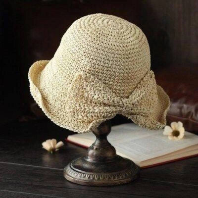 Handmade & Fordable Retro Straw Sun Hat