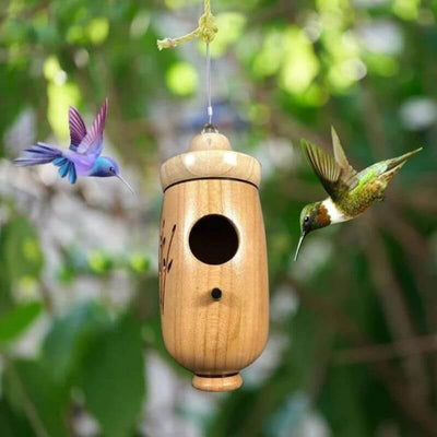 Wooden Hummingbird House - Gift for Nature Lovers