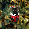 Black Cat In Snow Pocket Christmas Ornament SP045