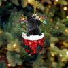 Black Jack Russell In Snow Pocket Christmas Ornament SP061