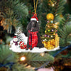 Black Poodle Christmas Ornament SM093