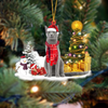 Russian Blue Cat Christmas Ornament SM101