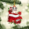 Border Collie In Gift Bag Christmas Ornament GB092
