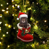 Australian Kelpie In Santa Boot Christmas Hanging Ornament SB071