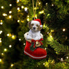 Brittany In Santa Boot Christmas Hanging Ornament SB081