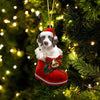 English Springer Spaniel In Santa Boot Christmas Hanging Ornament SB097