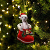 Italian Greyhound In Santa Boot Christmas Hanging Ornament SB146