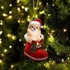 Chihuahua Red In Santa Boot Christmas Hanging Ornament SB190