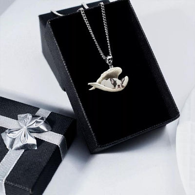 French Bulldog Sleeping Angel Stainless Steel Necklace SN008