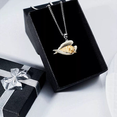 Yellow Labrador Sleeping Angel Stainless Steel Necklace SN022