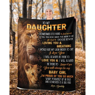 To My Daughter- From Dad - LionBlanket - A322 - Premium Blanket