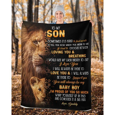To My Son - From Dad - LionBlanket - A322 - Premium Blanket