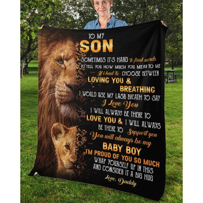 To My Son - From Dad - LionBlanket - A322 - Premium Blanket