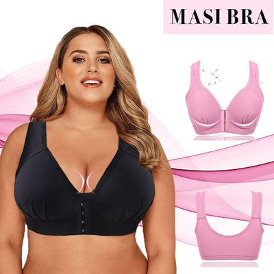 MASI BRA - Plus Size Front Closure Elastic Push Up Comfort Bra