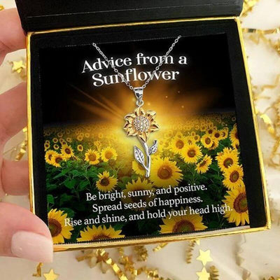 Advice From A Sunflower - Golden Sunflower Pendant Necklace