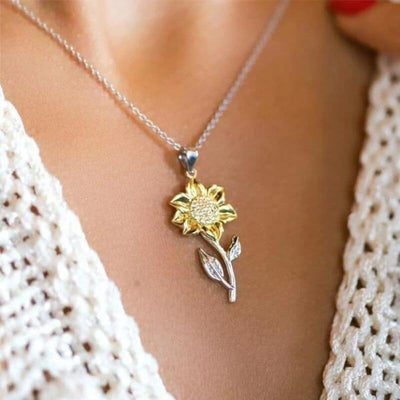 Advice From A Sunflower - Golden Sunflower Pendant Necklace