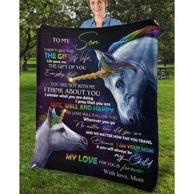 To My Son - From Mom - UnicornBlanket - A318 - Premium Blanket