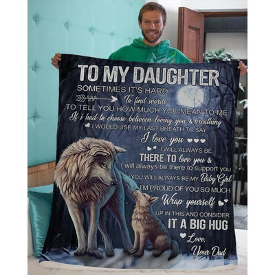 To My Daughter - From Dad - Wolfblanket - A323 - Premium Blanket